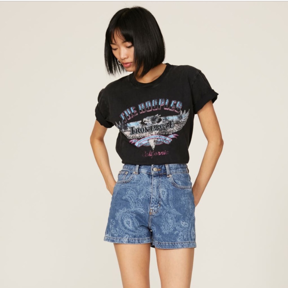 The Kooples Paisley Jean Shorts
